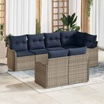 vidaXL Ensemble de canapé de jardin Gris polyrotin