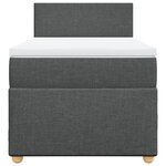 vidaXL Sommier à lattes de lit avec matelas gris foncé simple tissu