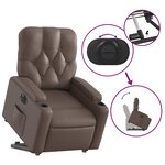 vidaXL Fauteuil inclinable électrique marron similicuir