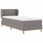 vidaXL Lit à Ressorts avec Matelas Crème 90x200 cm Tissu Taupe