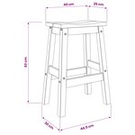 vidaXL Tabouret de bar 2 pc Cire de Miel 44 x 30 x 63 cm Pin massif