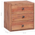 vidaXL Table de chevet avec 3 tiroirs 35x25x35 cm Bois de récupération