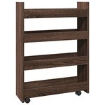 vidaXL Chariot de rangement étroit 4 niveaux chêne marron