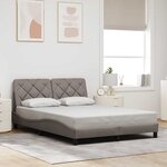 vidaXL Cadre de lit avec LED sans matelas taupe 120x200 cm tissu