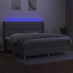 vidaXL Sommier à lattes de lit matelas LED Gris clair 200x200 cm Tissu