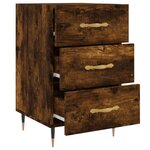 vidaXL Table de chevet chêne fumé 40x40x66 cm bois d'ingénierie