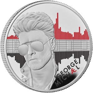 Pièce de monnaie en Argent 2 Pounds g 31.21 Millésime 2024 Music Legends GEORGE MICHAEL