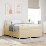 vidaXL Cadre de lit avec matelas Crème 140 x 200 cm tissu