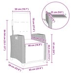 vidaXL Chaise de jardin inclinable avec table d'appoint gris polyrotin