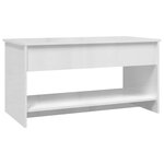 vidaXL Table basse blanc brillant 102x50x52 5 cm bois d'ingénierie