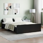 vidaXL Cadre de lit avec tête de lit/pied de lit noir 135x190 cm
