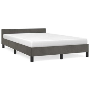 vidaXL Cadre de lit sans matelas gris foncé 120x200 cm velours