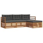 vidaXL Ensemble de canapés d'extérieur 4 pc Naturel et Anthracite