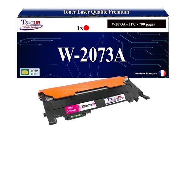 Toner Laser compatible avec HP W2073A (117A)  - Magenta - 700 pages