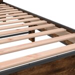 vidaXL Cadre de lit chêne fumé 140x190 cm bois d'ingénierie et métal
