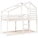 vidaXL Lit superposé avec toit blanc 75x190 cm bois massif de pin