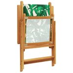 vidaXL Chaises de jardin lot de 2 motif de feuilles acacia et tissu