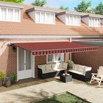 vidaXL Auvent Rétractable avec orange et marron 500 × 350 cm tissu