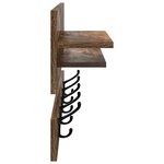 vidaXL Porte-manteau mural avec étagère Chêne fumé 90 x 15 x 36 cm