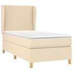 vidaXL Sommier à lattes de lit avec matelas Crème 80x200 cm Tissu