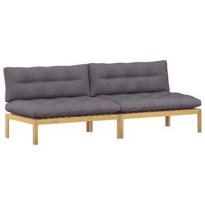 vidaXL Unité de canapé du milieu Acacia Clair et Gris Foncé