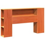 vidaXL Lit bibliothèque sans matelas cire marron 140x200 cm pin massif