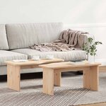 vidaXL Table basse 2 Pièces Naturel 100 x 69 x 35.5 cm Bois massif en pin