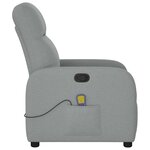 vidaXL Fauteuil de massage inclinable Gris clair Tissu