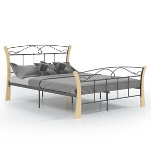 vidaXL Cadre de lit sans matelas noir métal 120x200 cm