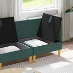 vidaXL Canapé modulaire avec rangement 4 Pièces Vert foncé Tissu