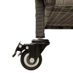 vidaXL Boîte de rangement de jardin et roues gris résine tressée