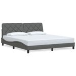vidaXL Cadre de lit sans matelas gris foncé 180x200 cm tissu