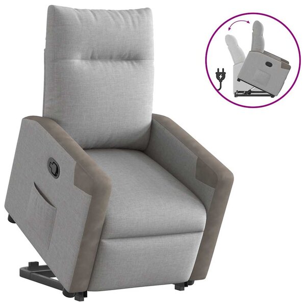 vidaXL Fauteuil inclinable gris nuage tissu