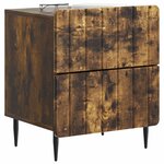 vidaXL Cabinet de chevet avec tiroir Chêne fumé 43 x 34 5 x 49 5 cm