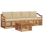 vidaXL Ensemble de canapés d'extérieur 5 pc Naturel et Beige