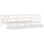 vidaXL Lit de jour et tiroirs sans matelas blanc 80x200 cm bois massif