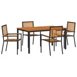 vidaXL Ensemble de salle à manger pour jardin 5 Pièces Noir