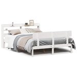 vidaXL Cadre de lit sans matelas blanc 135x190 cm bois de pin massif