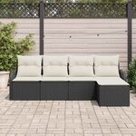 vidaXL Ensemble de canapé de jardin Noir polyrotin