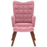 vidaXL Chaise de relaxation avec tabouret Rose Velours