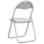 vidaXL Chaise pliante 8 pc Simili cuir Blanc et Gris 48 x 43 5 x 81 cm