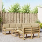 vidaXL Ensemble de canapés d'extérieur 9 pc Blanc et Beige Polyester