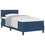 vidaXL Lit à ressorts avec tête de lit Bleu 90 x 190 cm tissu