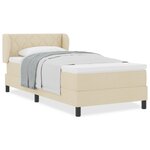Box Spring vidaXL avec Matelas Crème 100x200 cm Tissu