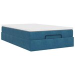 vidaXL Cadre de lit ottoman avec matelas bleu foncé 120x200 cm velours