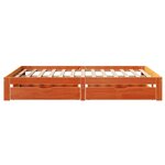 vidaXL Cadre de lit avec tiroirs sans matelas cire marron 135x190 cm