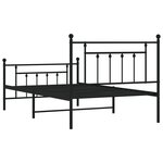 vidaXL Cadre de lit métal sans matelas avec pied de lit noir 107x203cm