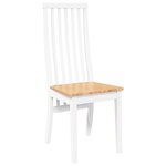 vidaXL Chaises à manger 2 Pièces blanc bois massif caoutchouc