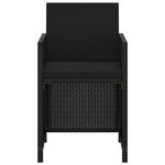 vidaXL Ensemble à dîner de jardin avec coussins 3 Pièces poly rotin noir