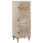vidaXL Haut Armoire Blanc 40 x 33 x 110 cm bois de manguier massif